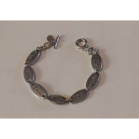 Pretty Premier Designs Silver Inspirational Words Toggle Style Bracelet~kn - Picture 1 of 2